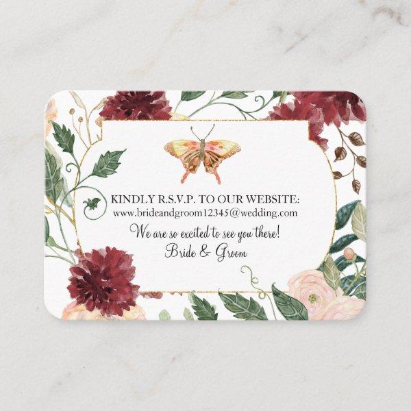 Wedding Website RSVP Watercolor Fall Floral Gray