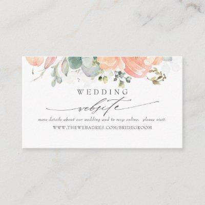 Wedding Website Sage and Peach Foliage