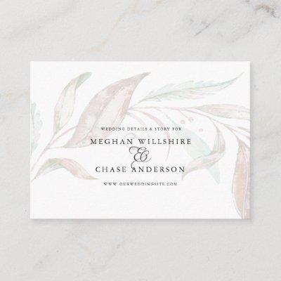 WEDDING WEBSITE | Sheer Watercolor Wispy Foliage