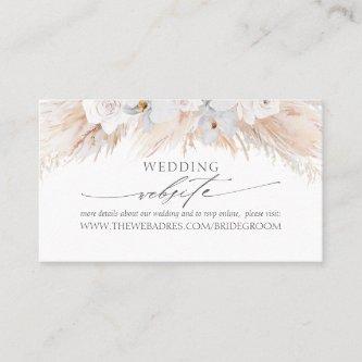 Wedding Website White Tropical Flowers & Pampas