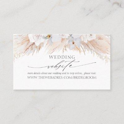 Wedding Website White Tropical Flowers & Pampas