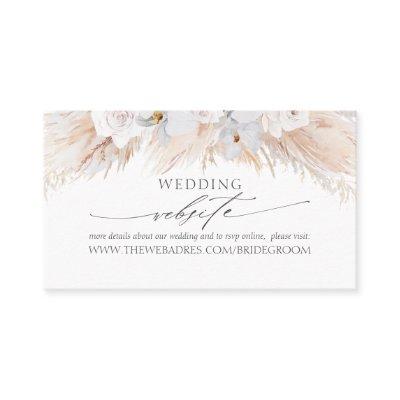 Wedding Website White Tropical Flowers & Pampas