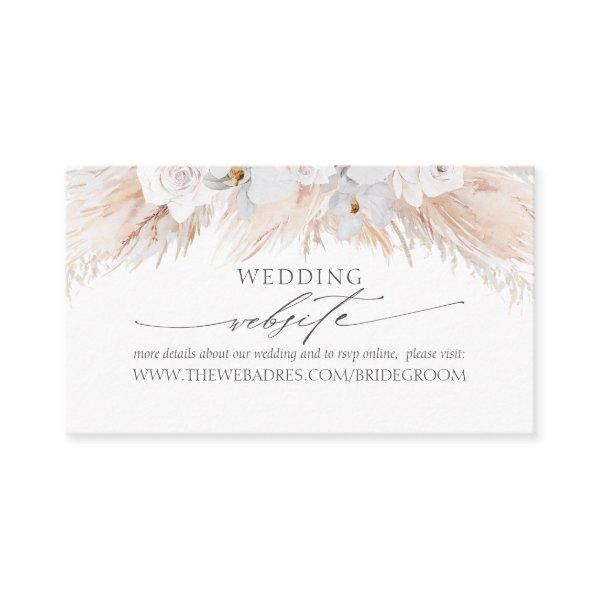 Wedding Website White Tropical Flowers & Pampas