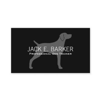 Weimaraner Dog Silhouette Grey on Black
