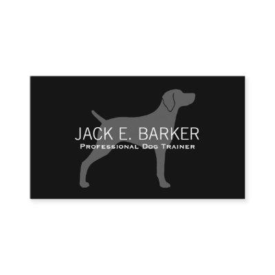Weimaraner Dog Silhouette Grey on Black