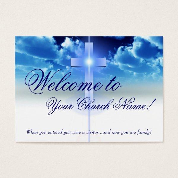 Welcome Card: Illuminated Cross Visitor Card