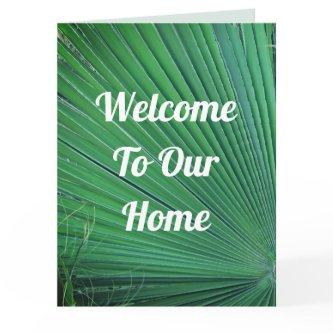 Welcome Our Home Beach House Tropical Palm Guest Card