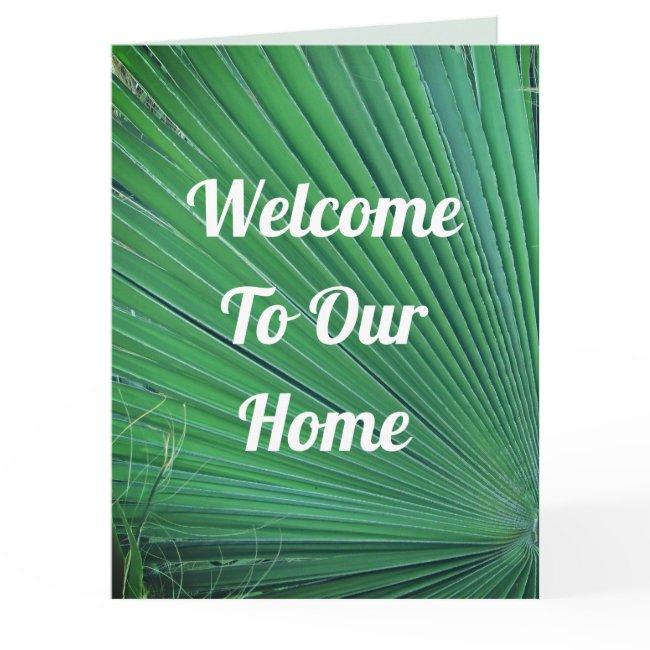 Welcome Our Home Beach House Tropical Palm Guest Card