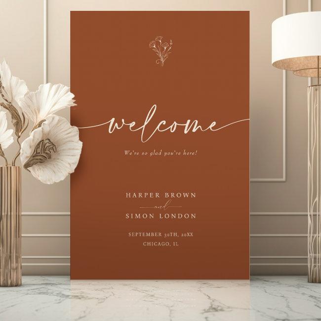 Welcome Sign Wedding Terracotta Boho