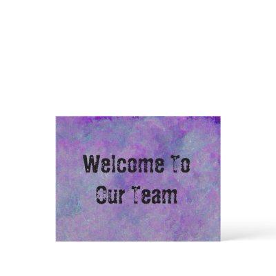 Welcome To Our Team Purple Workplace New Employee Postcard
