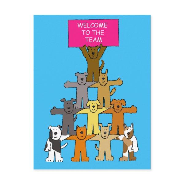 Welcome to the Team Cute Dogs Postcard