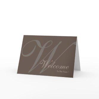 Welcome To The Team Monogram Card