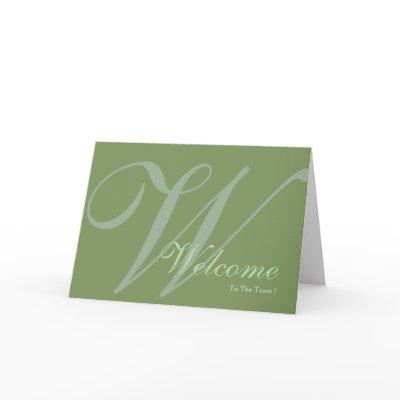 Welcome To The Team Monogram Card