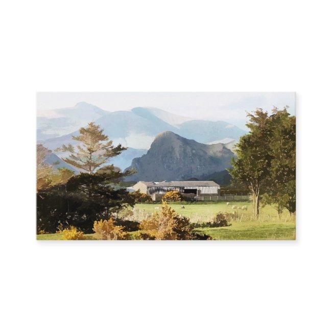 WELSH FARM AND MOUNTAIN LANDSCAPE