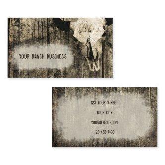 Western Bull Skull Vintage Sepia Rustic