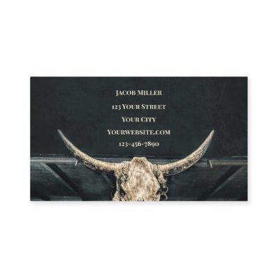 Western Country Beige Gray Rustic Bull Cow Skull