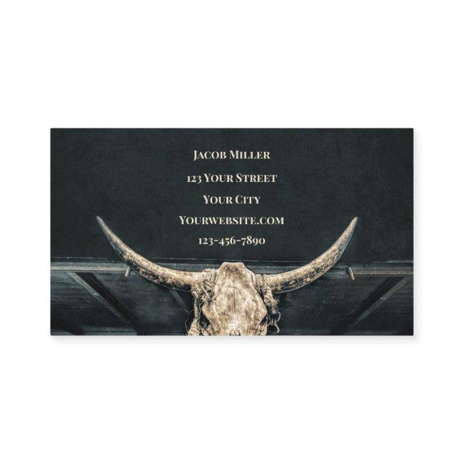 Western Country Beige Gray Rustic Bull Cow Skull