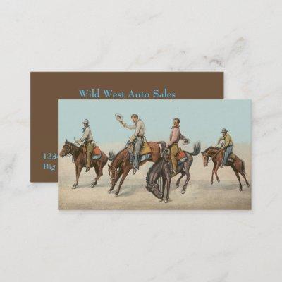 Western Wild West Cowboys Bucking Horses