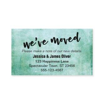 "We've Moved" Bold Typography, Green Grunge Card