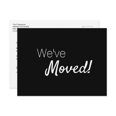We've Moved home Modern Typography Custom Announce Announcement Postcard