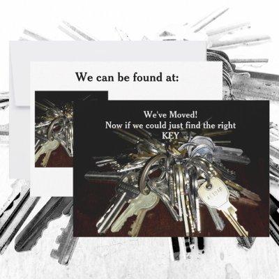 We've Moved Keys Humorous Flat Card