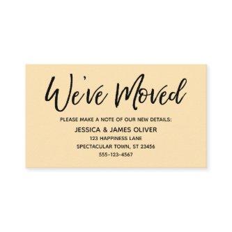 We've Moved Modern Handwriting Peach Insert Card