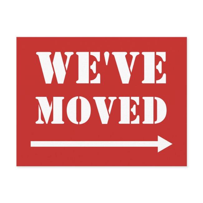 We've moved new address arrow moving postcard