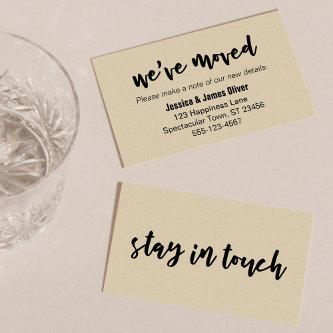 "We've Moved" Simple Bold Typography, Beige Card