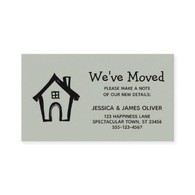 "We've Moved" w/ Little House, Sage Green Card
