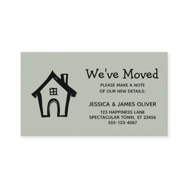 "We've Moved" w/ Little House, Sage Green Card