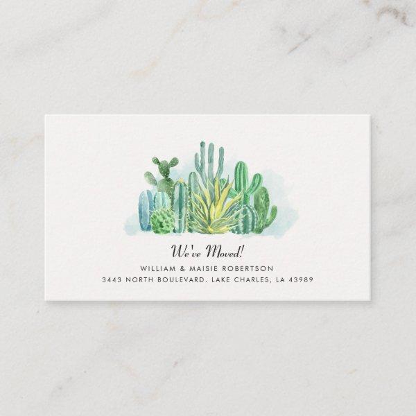 We've Moved Watercolor Cacti Moving Announcement