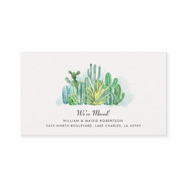 We've Moved Watercolor Cacti Moving Announcement