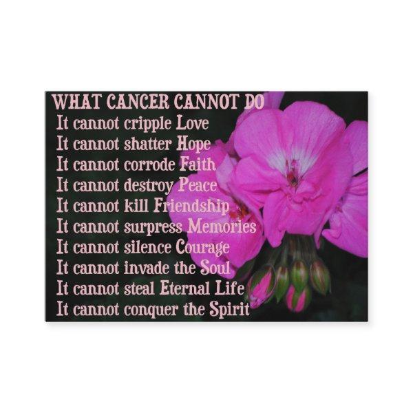 What Cancer Cannot Do Pink Geranium