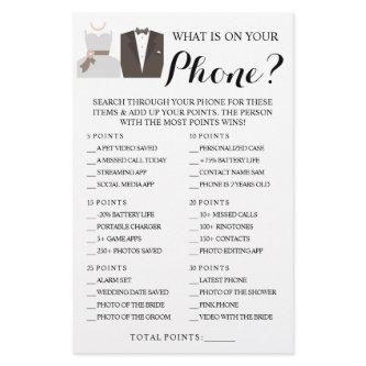 What is on your Phone Shower Game Card Flyer