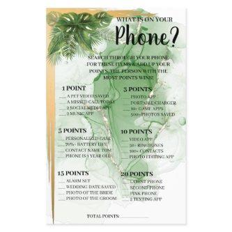 What is on your Phone Tropical Shower Game Card Fl Flyer