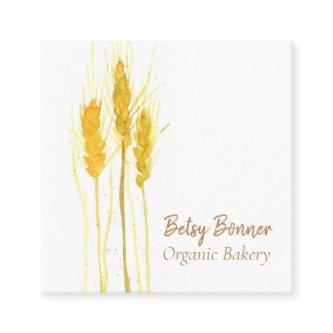Wheat Grain Watercolor Bread Bakery Square