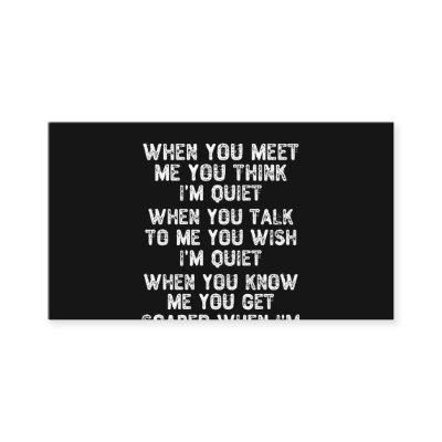 When You Meet Me You Think I'm Quiet