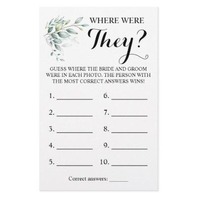 Where were They? Greenery Eucalyptus Game Card Flyer