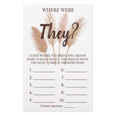 Where were They? Pampas Grass Game Card Flyer