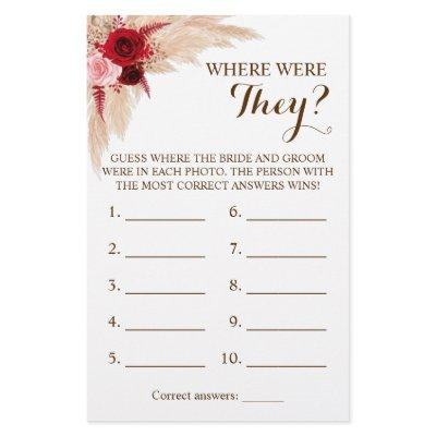 Where were They? Pampas Grass Game Card Flyer