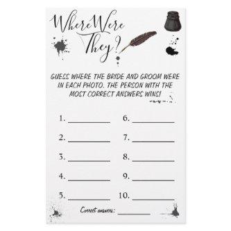 Where were They? | Pen & Inkwell Shower Game Card Flyer