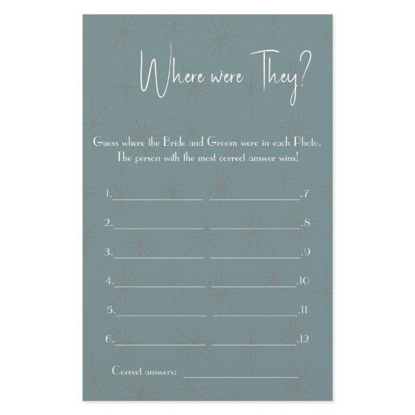 Where were They? Shower Game Card Flyer