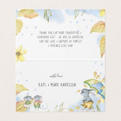 Whimsical Autumn Animals Baby Shower Thank You
