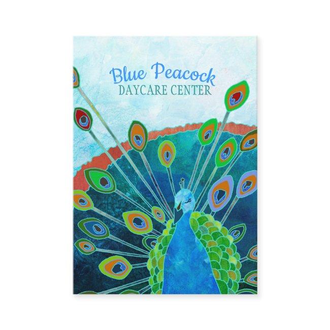 Whimsical Blue Peacock Childcare