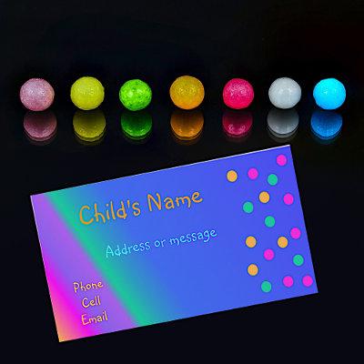 Whimsical Bright Colors Children's Calling Card