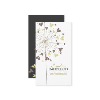 Whimsical Brown Dandelions Love Hearts Modern Chic