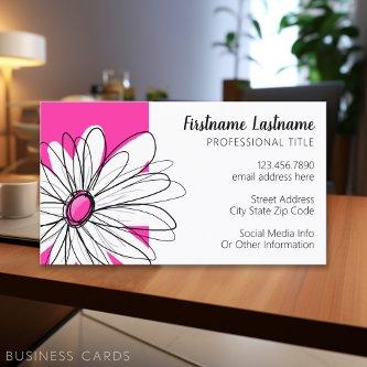 Whimsical Daisy with Modern Script font - hot pink