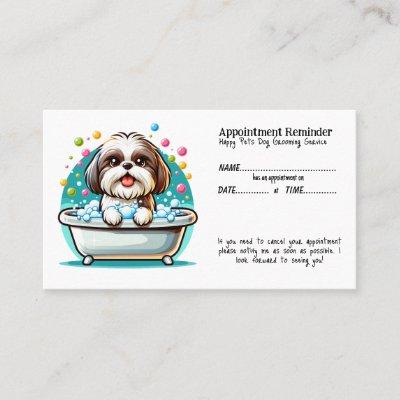 Whimsical Dog Grooming Appointment Reminder Card