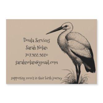 Whimsical Doula Stork Magnetic Card