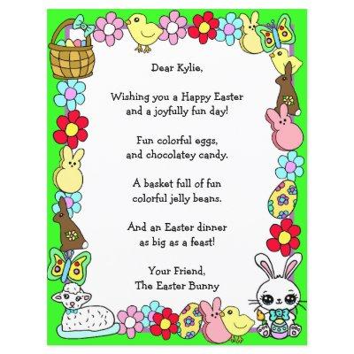 Whimsical Easter Bunny and Poem Kid's Letter Game